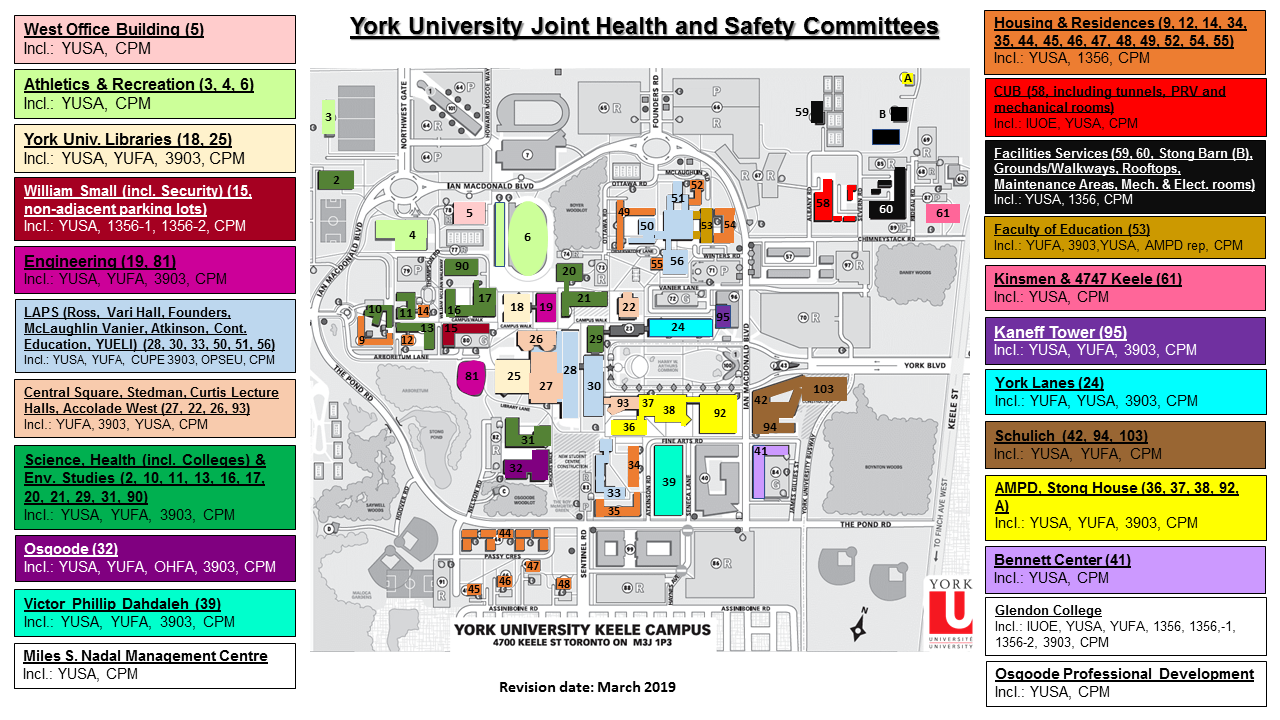 York University Joint Health and Safety Committee Campus Map